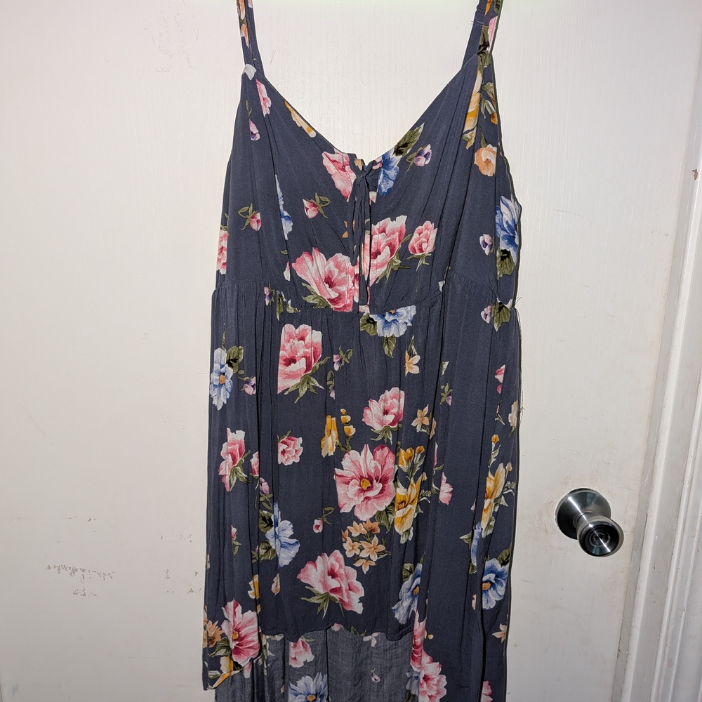 Torrid Navy Floral Hi Low Tunic